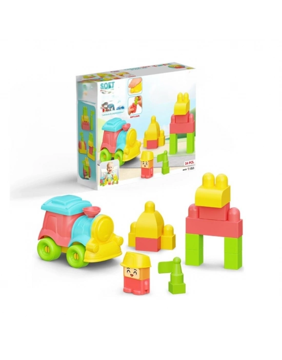 04122 YUMUŞAK  BLOKLAR TREN SET 24 PARÇA