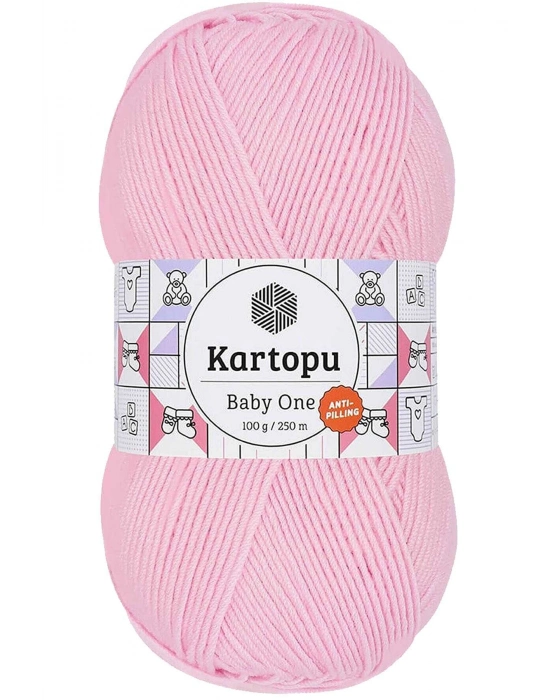 1 Adet Baby One Tüylenmeyen El Örgü İpi Yünü Açık Pembe K782