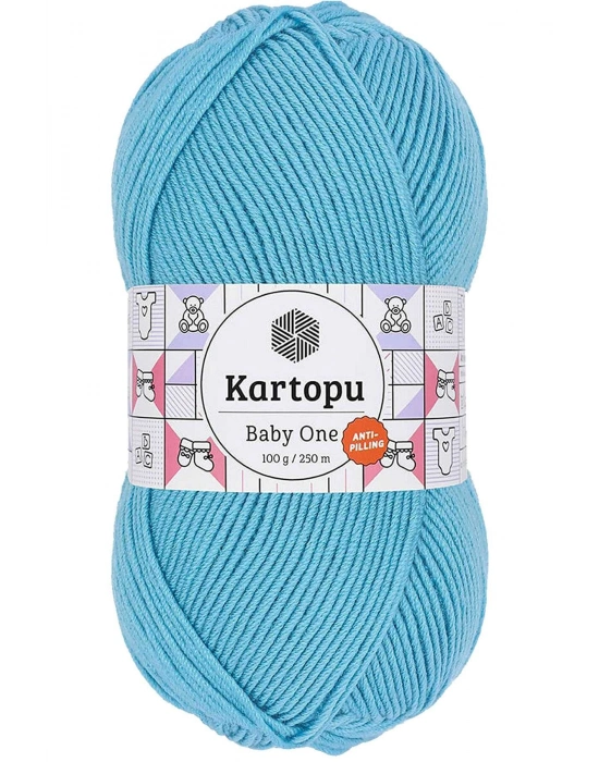 1 Adet Baby One Tüylenmeyen El Örgü İpi Yünü Turkuaz K576