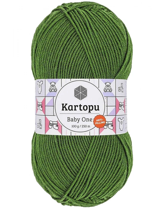 1 Adet Baby One Tüylenmeyen El Örgü İpi Yünü Yeşil K1391