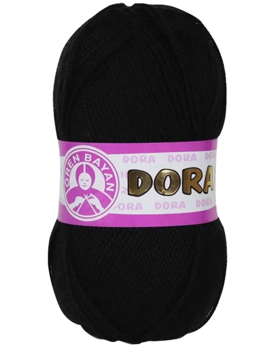 1 Adet Dora El Örgü İpi Yünü 100 gr 999 Siyah