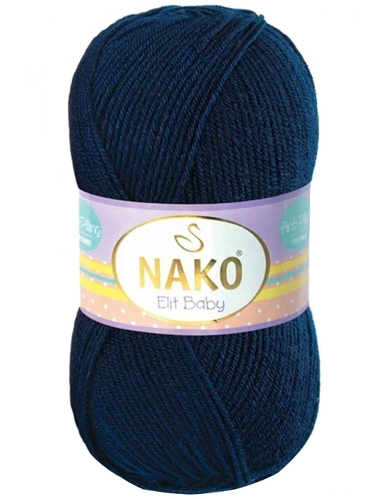 1 Adet Elite Baby El Örgü İpi Tüylenmeyen Bebek Yünü Lacivert 10094
