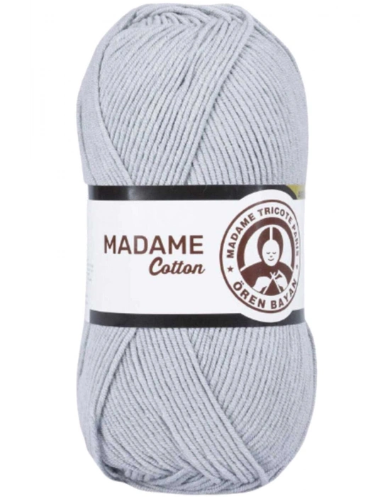 1 Adet Madame Cotton El Örgü İpi Yünü 100 gr 001 Gri
