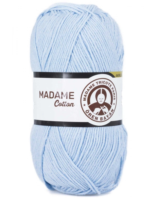 1 Adet Madame Cotton El Örgü İpi Yünü 100 gr 014 Bebe Mavi