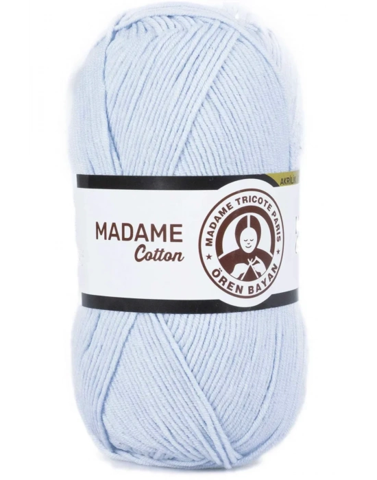1 Adet Madame Cotton El Örgü İpi Yünü 100 gr 031 Bebe Mavisi