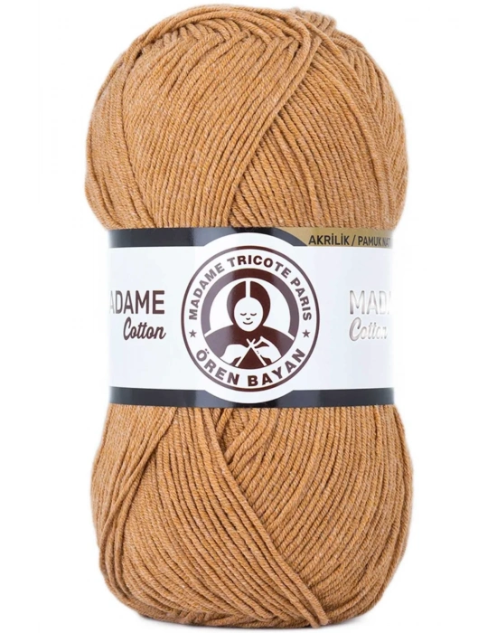1 Adet Madame Cotton El Örgü İpi Yünü 100 gr 036 Hardal