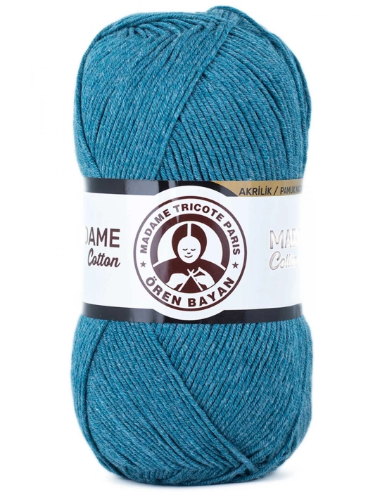 1 Adet Madame Cotton El Örgü İpi Yünü 100 gr 050 Petrol Mavi