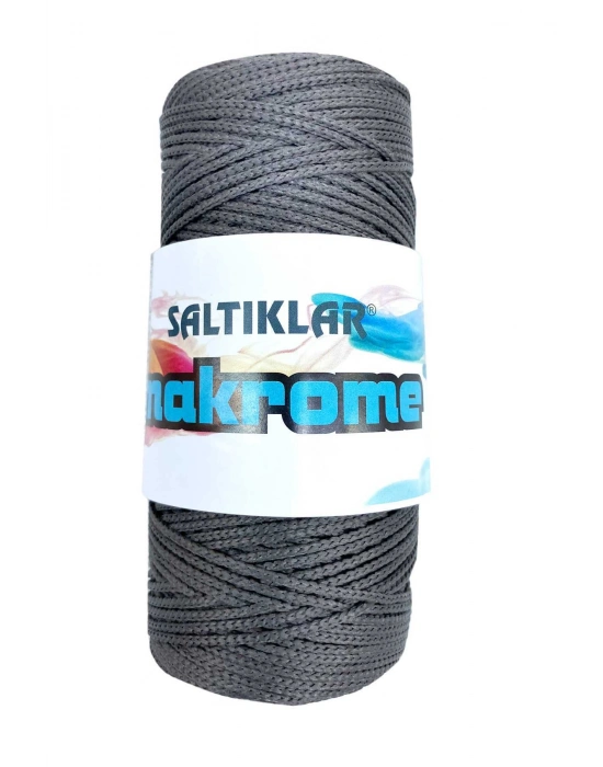 1 Adet Polyester Makrome İpi 420 Koyu Gri 100 gr