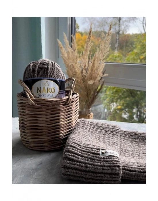 1 Adet Sport Wool Atkı Bere Ceket Yelek Örgü İpi Yünü No: 185 Fırtına