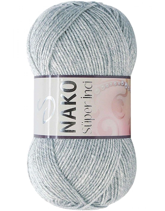 1 Adet Süper İnci El Örgü İpi 100 gr Açık Gri Melanj 195