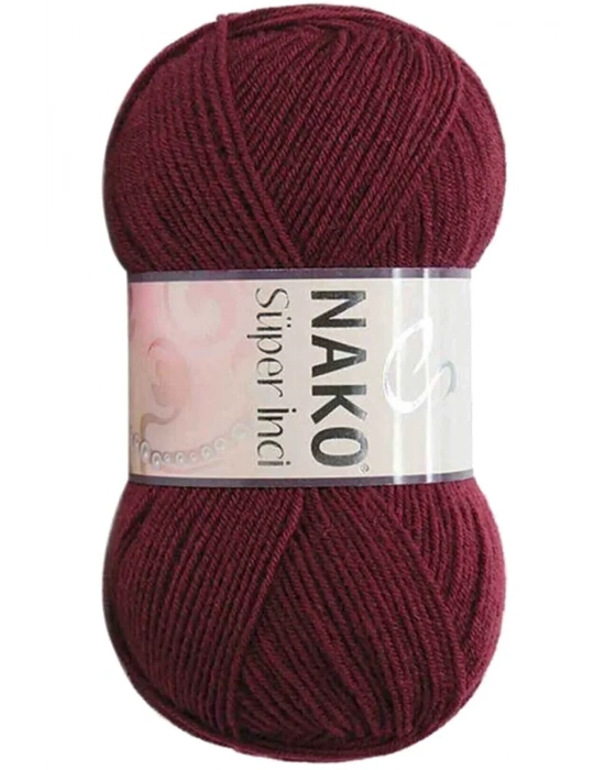 1 Adet Süper İnci El Örgü İpi 100 gr Bordo 999