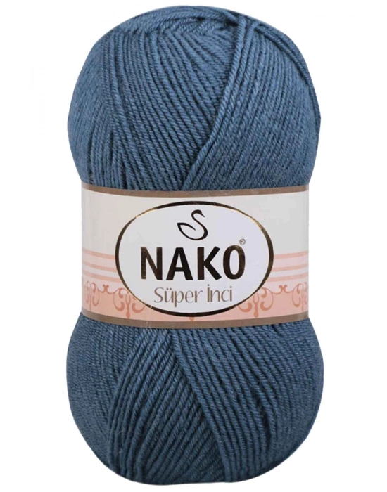 1 Adet Süper İnci El Örgü İpi 100 gr Fırtına Mavi 185