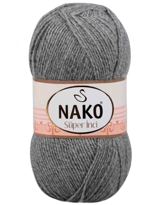 1 Adet Süper İnci El Örgü İpi 100 gr Gri Melanj 194