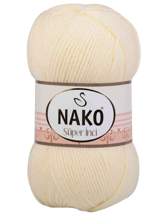 1 Adet Süper İnci El Örgü İpi 100 gr Krem 256