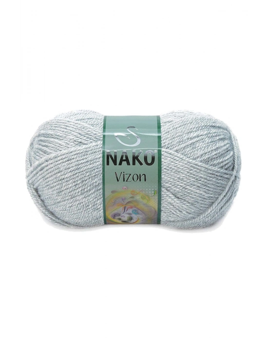 1 Adet Vizon Premium Akrilik El Örgü İpi Yünü Renk No:195 Açık Gri Melanj