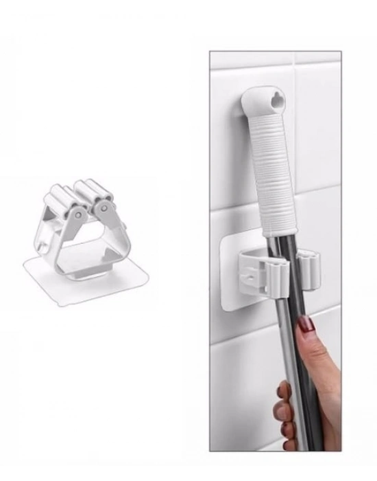 1 Adet Yapışkanlı Pratik Mop Tutucu Beyaz