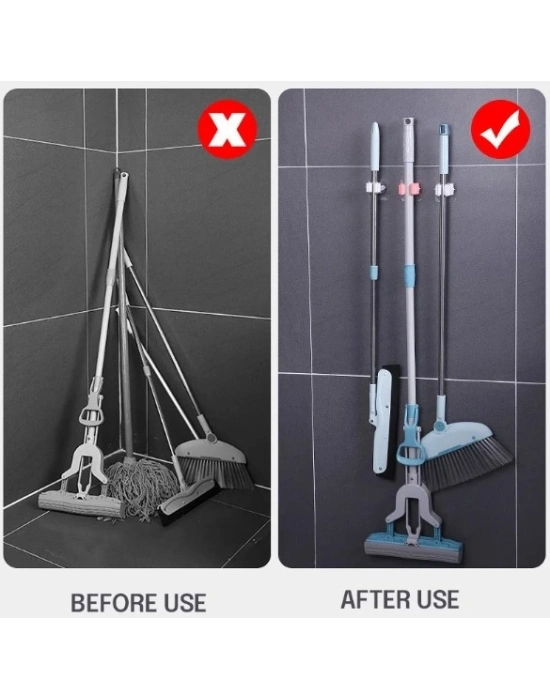 1 Adet Yapışkanlı Pratik Mop Tutucu Beyaz