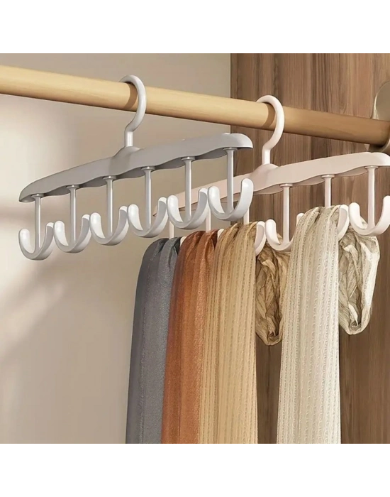 ® 1 Adet Yer Tasarruflu 6 Kancalı Plastik Dolap İçi Düzenleyici Pratik Askı