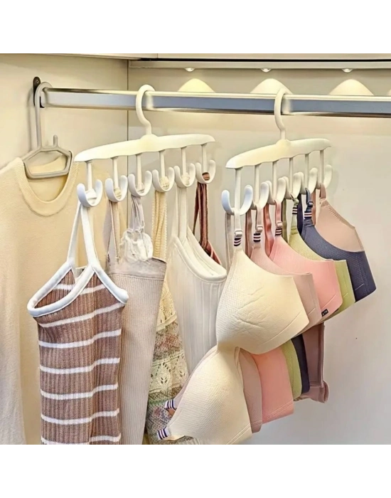 ® 1 Adet Yer Tasarruflu 6 Kancalı Plastik Dolap İçi Düzenleyici Pratik Askı