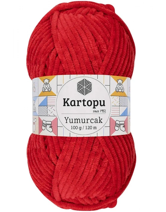 1 Adet Yumurcak Kadife El Örgü İpi Açık Kırmızı K165
