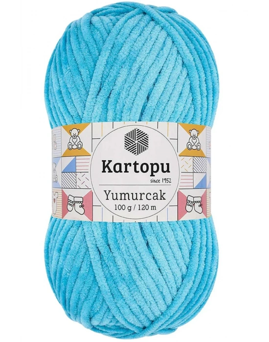 1 Adet Yumurcak Kadife El Örgü İpi Turkuaz K515