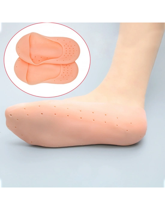 1 Çift Silikon Hava Alır Patik Silikon Ayak -topuk Koruyucu Nemlendirici