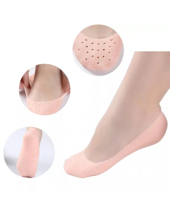 1 Çift Silikon Hava Alır Patik Silikon Ayak -topuk Koruyucu Nemlendirici