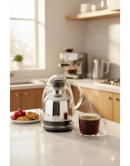 1 Lt Akrilik Şeffaf Çay Termosu 12 Saat Sıcak 24 Saat Soğuk