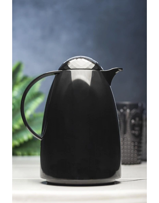 1 Lt Akrilik Siyah Çay Termosu 12 Saat Sıcak 24 Saat Soğuk-2828