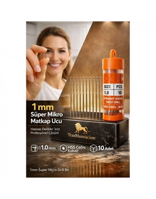 1 mm Süper Mikro İnce HSS Kobalt Mikro Matkap Ucu Seti (10lu) 723194