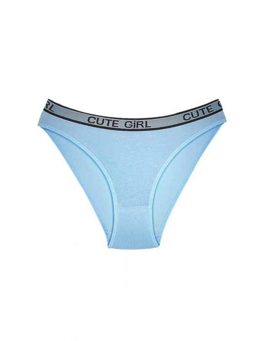 10 Adet Beli Yazılı Pamuklu Kalın Lastik Kadın Slip Külot