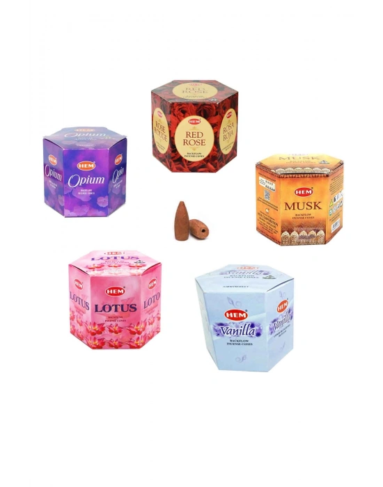 10 Adet Geri Akış Backflow Şelale Tütsü Konisi Tütsü Back 5 Çeşit Karışık