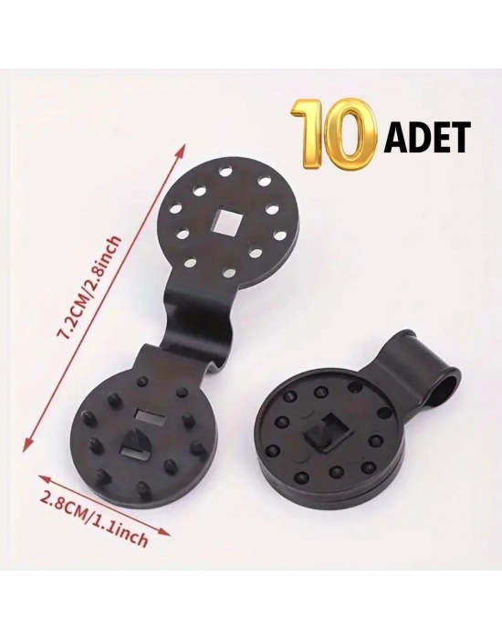 ®  10 Adet Güneşlik Filesi Sabitleme Klipsleri, Gölgelik Bezi ve Brandalar İçin Dayanıklı Plastik Kelepçe Kancaları