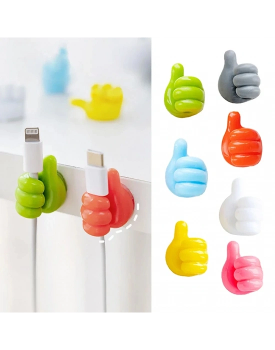 10 Adet Renkli Ok İşareti Kablo Sabitleyici Klipsler Kablo Düzenleyici Tutucu Yapışkanlı Askı