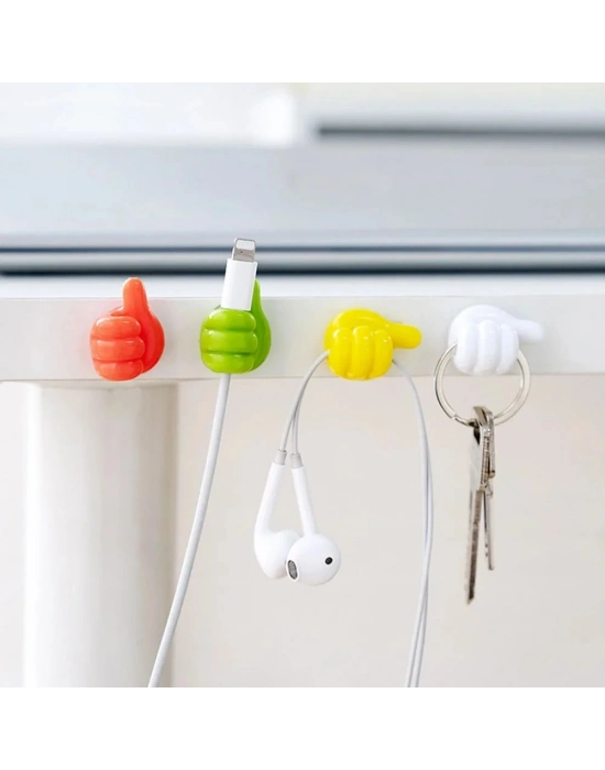 10 Adet Renkli Ok İşareti Kablo Sabitleyici Klipsler Kablo Düzenleyici Tutucu Yapışkanlı Askı