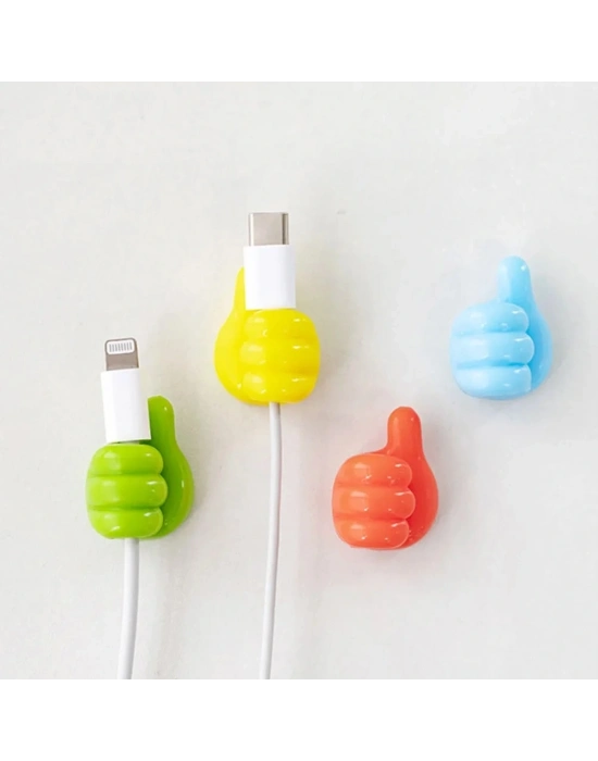 10 Adet Renkli Ok İşareti Kablo Sabitleyici Klipsler Kablo Düzenleyici Tutucu Yapışkanlı Askı