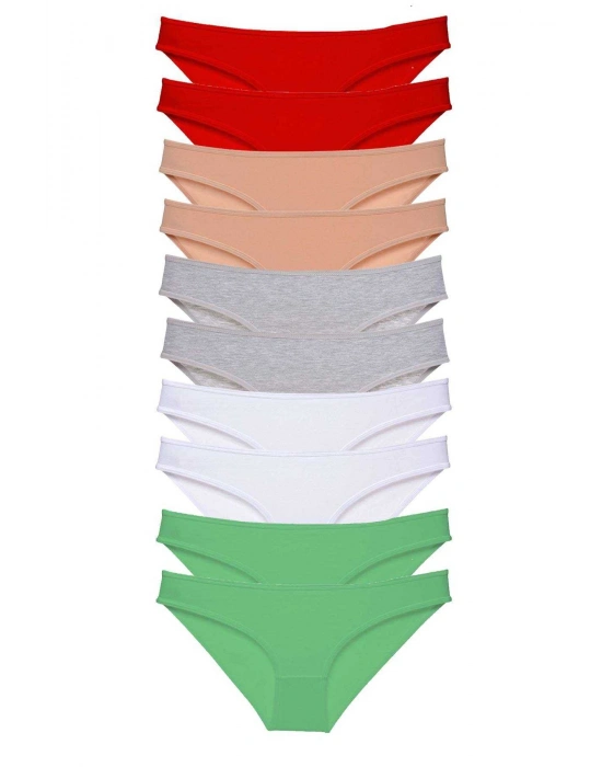 10 adet Süper Eko Set Likralı Kadın Slip 506