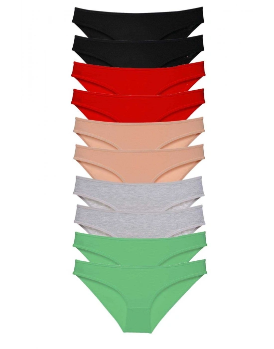 10 adet Süper Eko Set Likralı Kadın Slip Külot 502