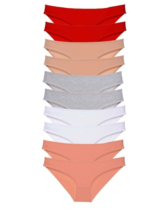 10 adet Süper Eko Set Likralı Kadın Slip Külot 505