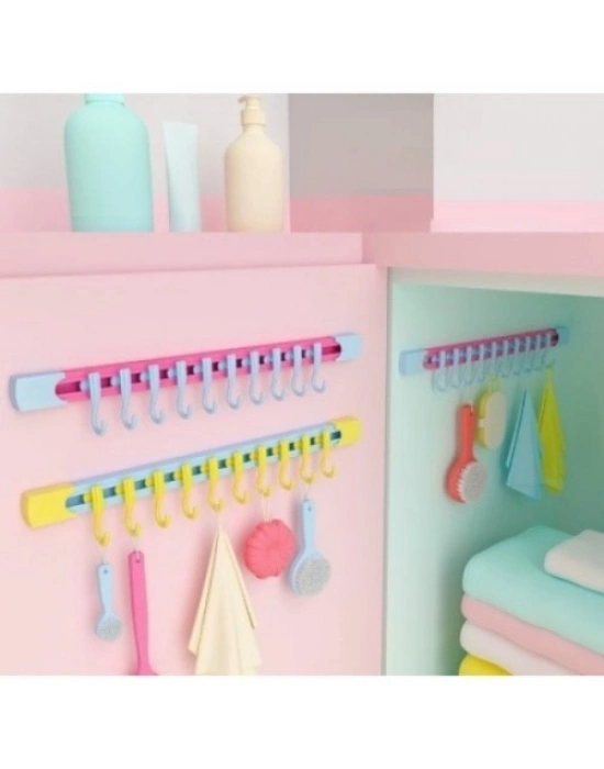 10 Kancalı Raylı Mutfak ve Banyo Düzenleyici Askı