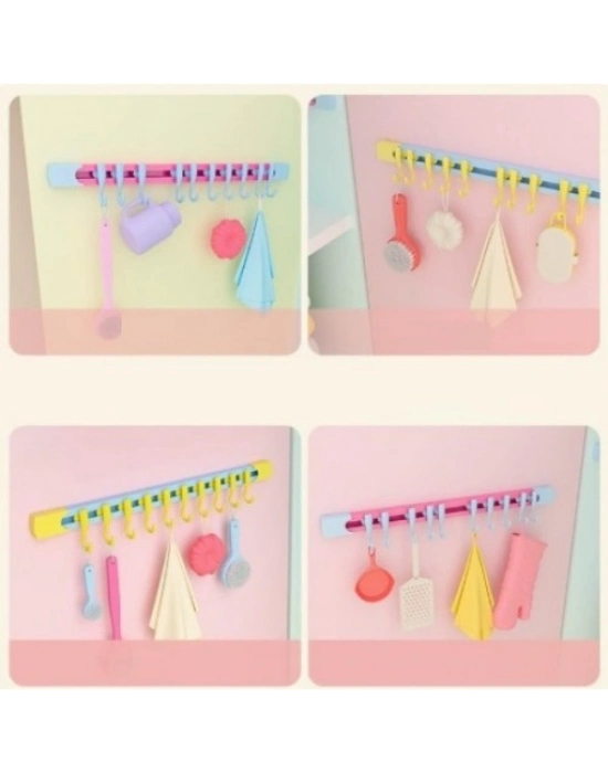 10 Kancalı Raylı Mutfak ve Banyo Düzenleyici Askı