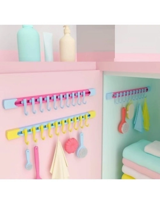 10 Kancalı Raylı Mutfak ve Banyo Düzenleyici Askı 30 cm