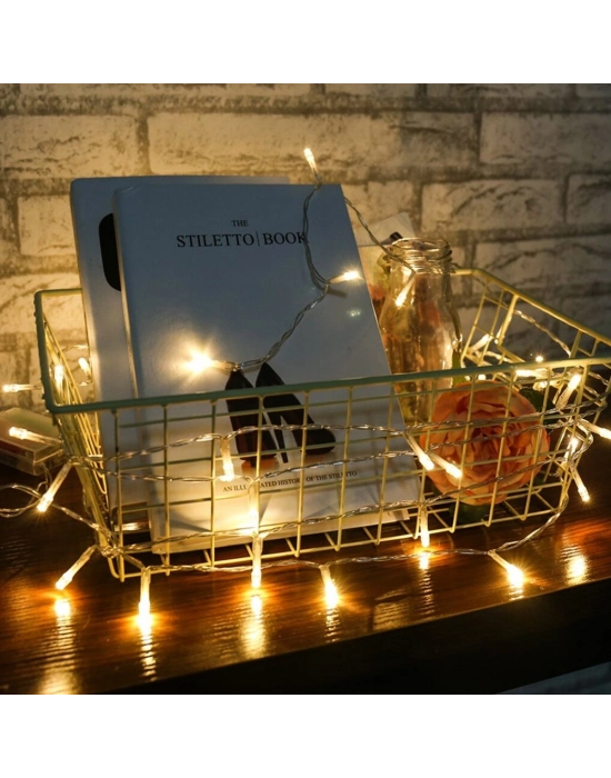 10 Metre 100 Ledli 8 Fonksiyonlu Dekoratif ader Sarı a