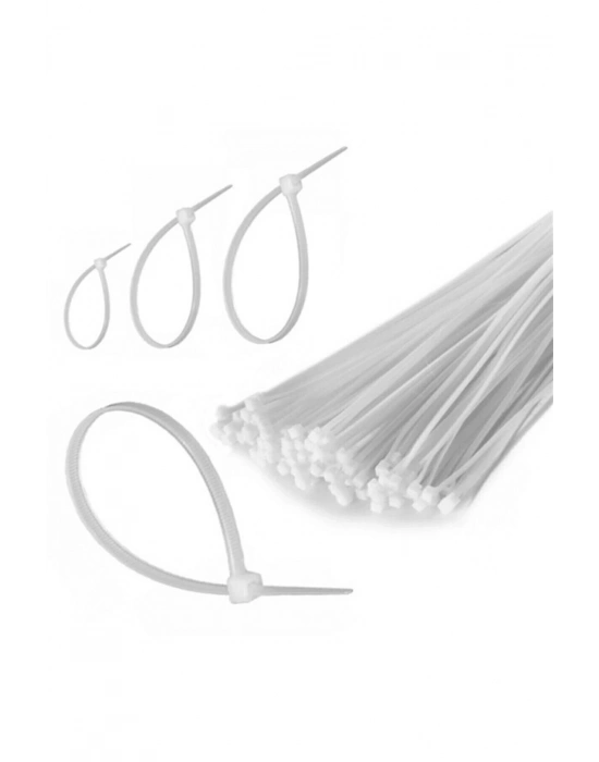 100 Adet Plastik Cırt Kelepçe Kablo Bağı Kablo Düzenleyici-4.8 X 380 Mm