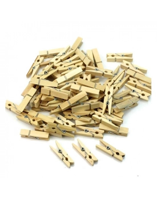 100lü Ahşap Mandal 2.5cm (10lu Paket-1000 Adet)