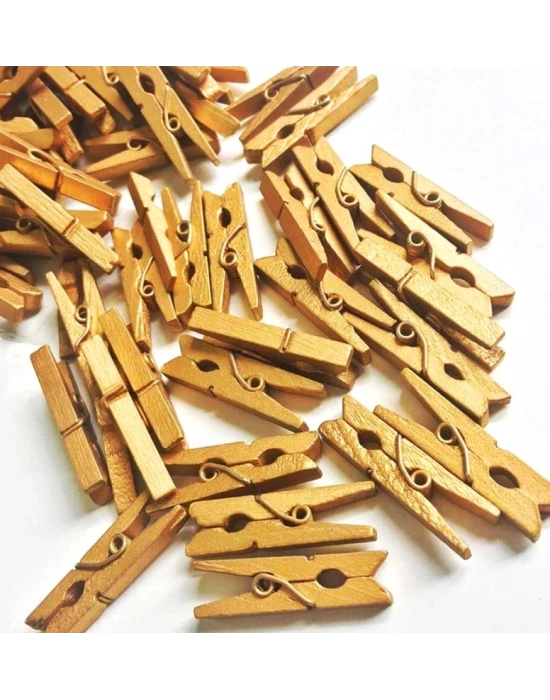 100lü Gold Ahşap Mandal 2.5cm (10lu Paket-1000 Adet)