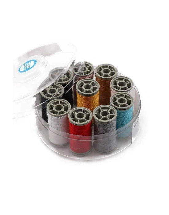 %100 Polyester Dikiş Ipliği Kaliteli 10 Adet Farklı Makara İplik Seti Zümrüt No:120