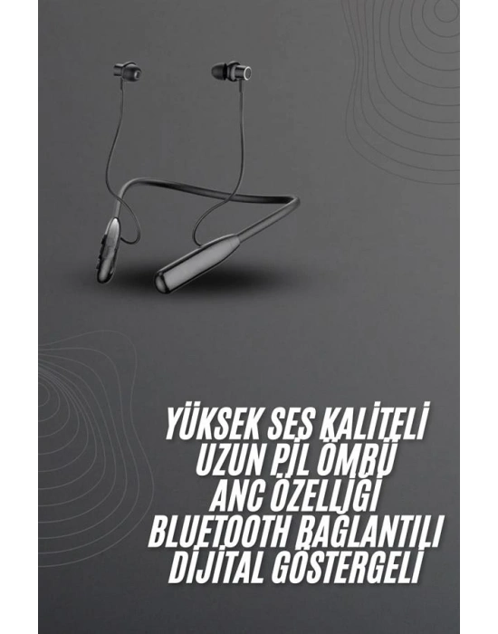 ® 100 Saat Bluetooth Kulaklık Dijital Göstergeli ANC Özelliği Kablolu