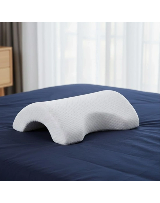 ®  % 100 Visco Kavisli Ortopedik Yıkanabilir Kumaş Kılıflı Bel Boyun Bacak Ağrıları İçin Yastık