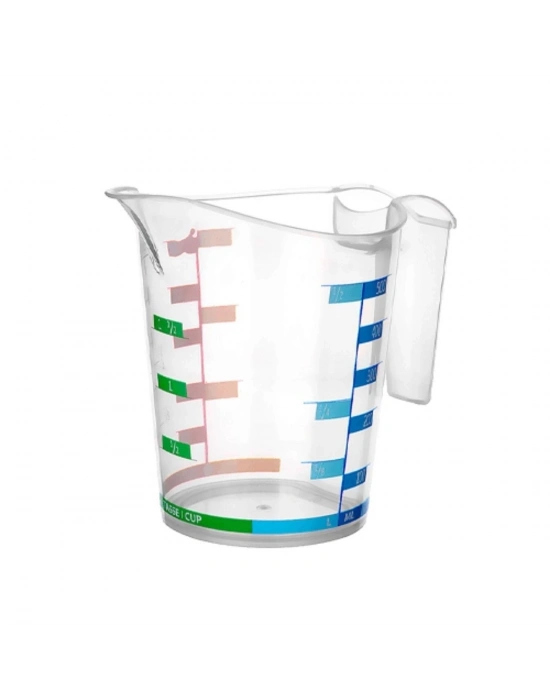 ®  1000 ml Renkli Dereceli Sert Plastik Mutfak Ölçü Kabı